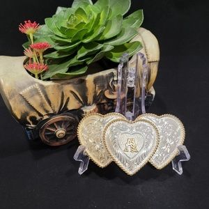 MONTANA SILVERSMITHS | Triple Heart "A" Western Buckle